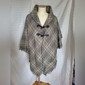 Plaid Women's  Poncho One Size